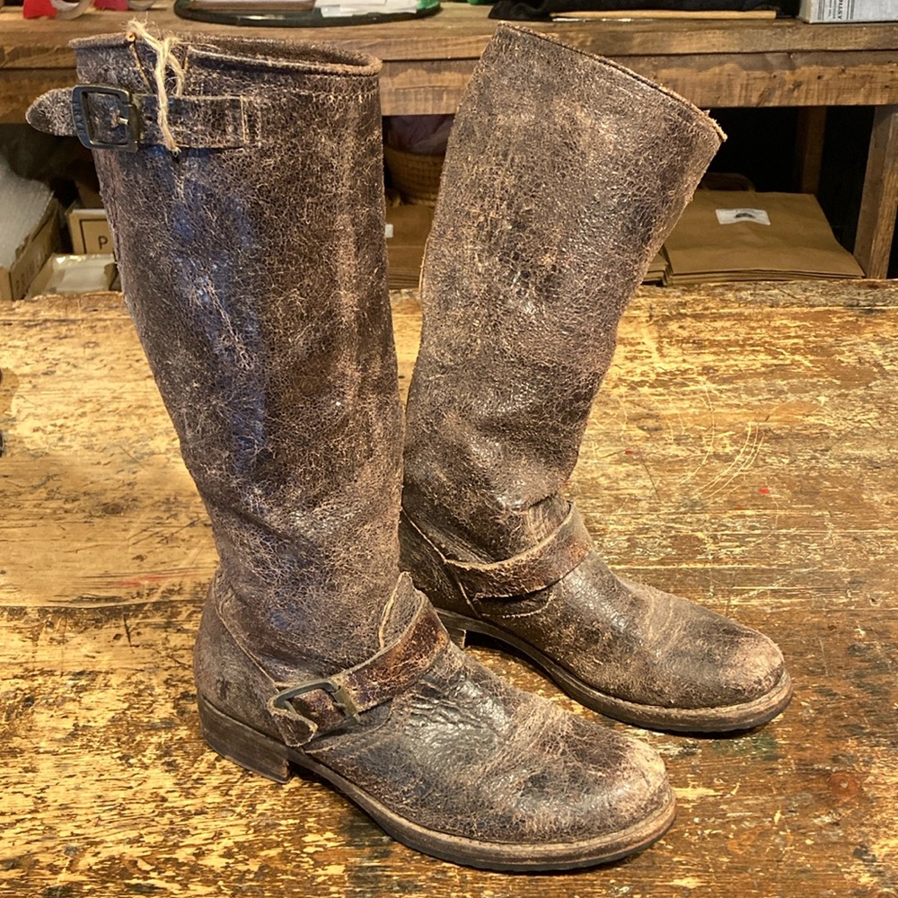 Frye Distressed Brown Leather Women’s Boots